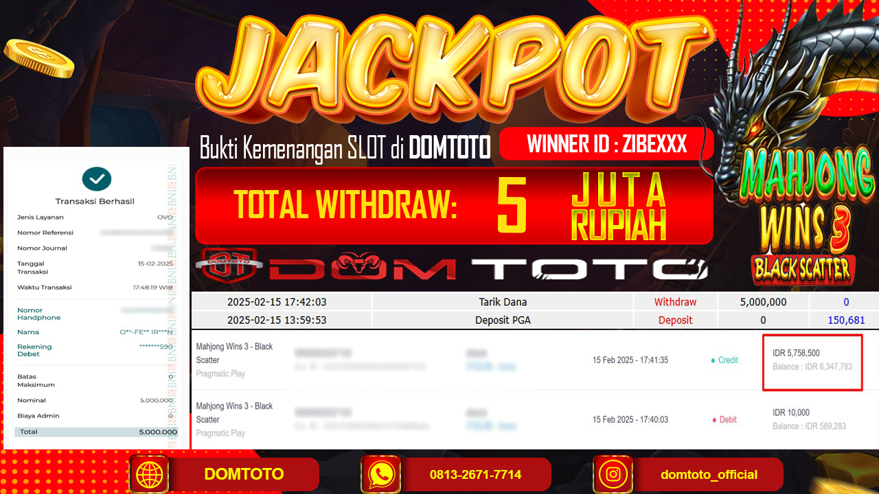 JACKPOT SLOT MAHJONG WINS 3 14 FEBRUARI 2025